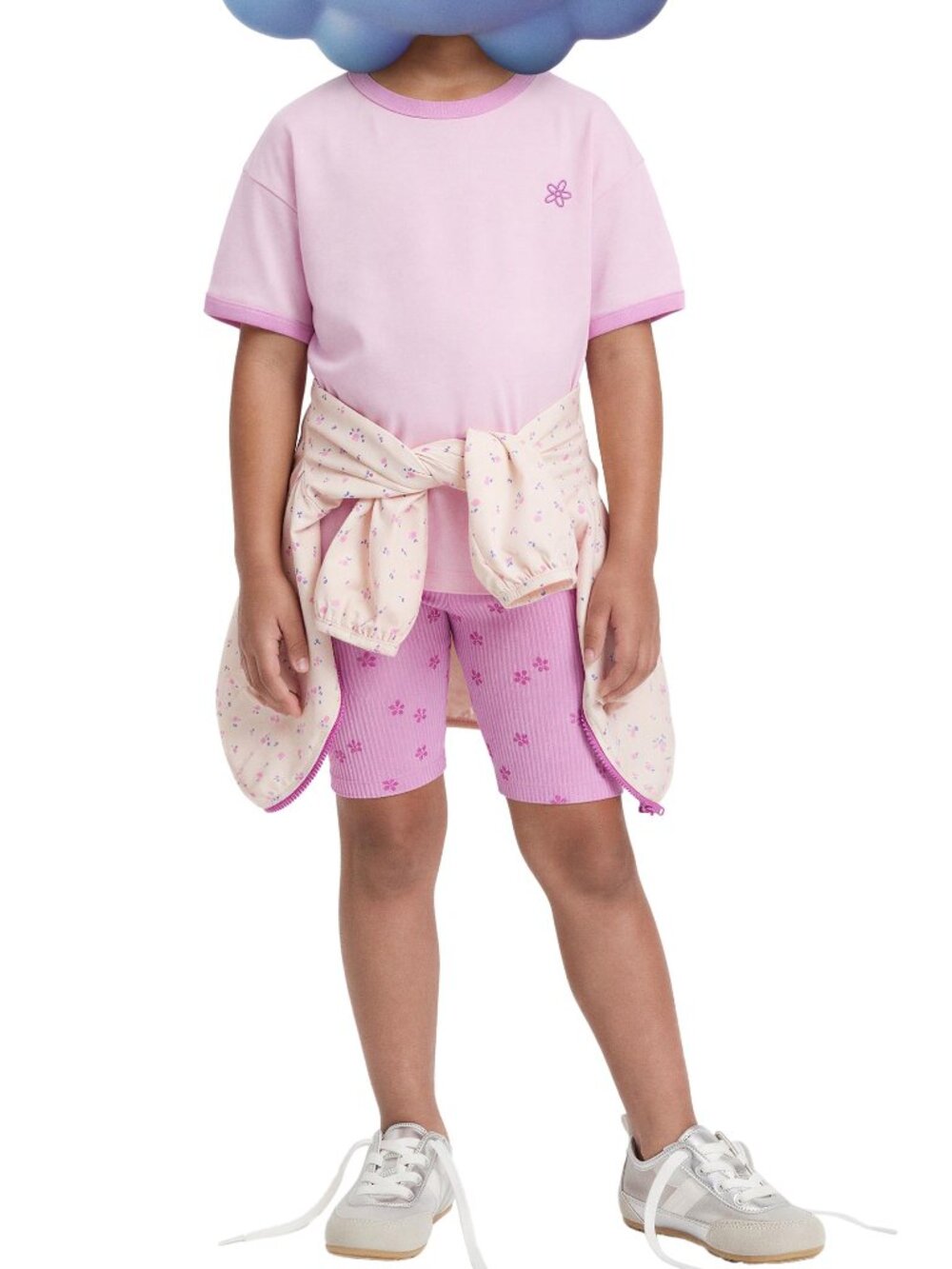 ZARA (3T) KIDS Floral Cycling Shorts & T-Shirt Set Pink Embroidery NWT - Sz 3